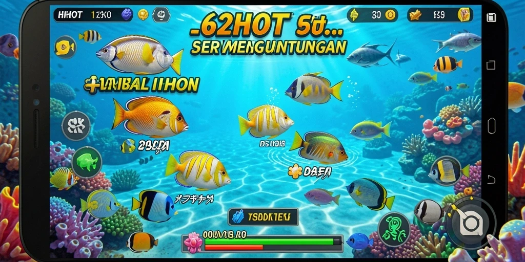 Tampilan gameplay menembak ikan yang seru di 62HOT.