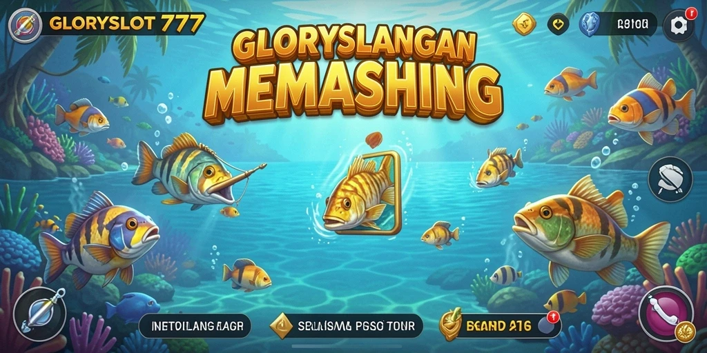 Screenshot GLORYSLOT777 menampilkan aksi memancing yang seru.