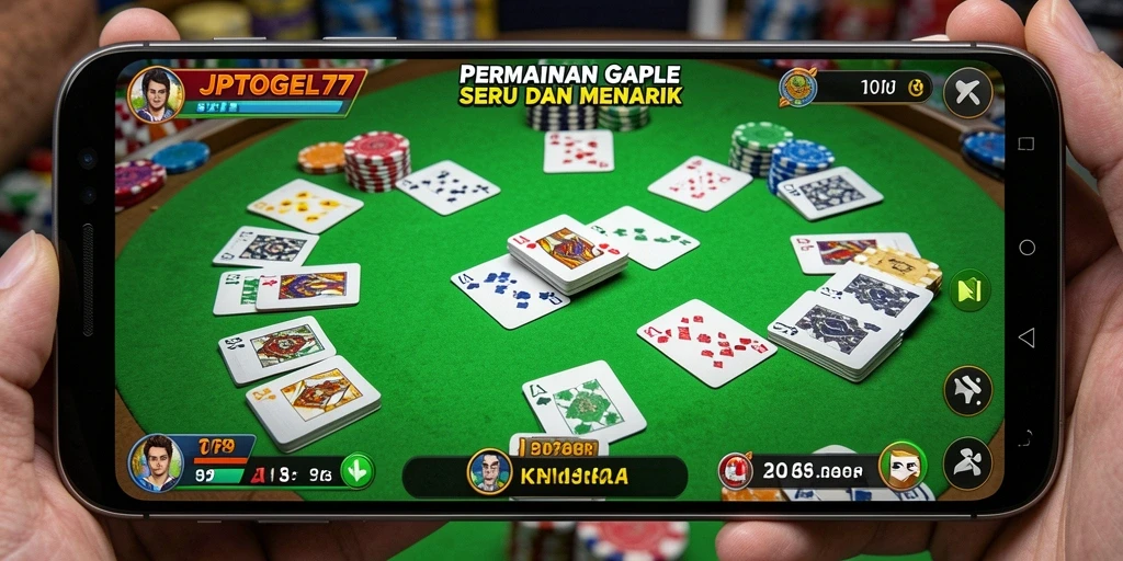 Screenshot gameplay JPTOGEL77 menampilkan kartu Gaple yang menarik.