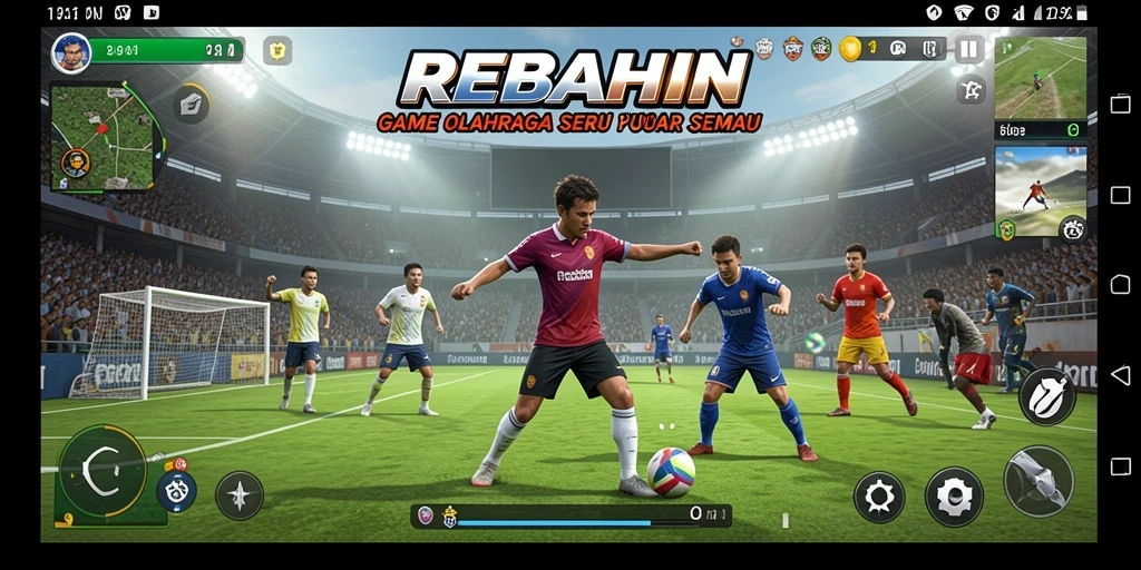 Tampilan gameplay seru dari game olahraga REBAHIN.