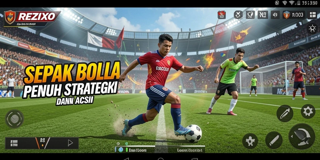 Tampilan gameplay REZIXO yang mendebarkan dan memukau.