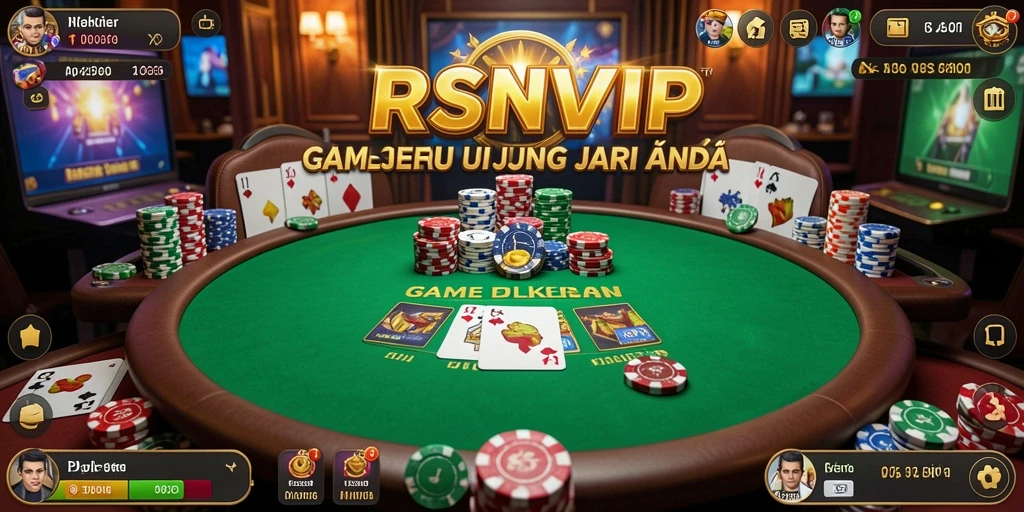 Tampilan utama gameplay Poker dalam RSNVIP yang seru.