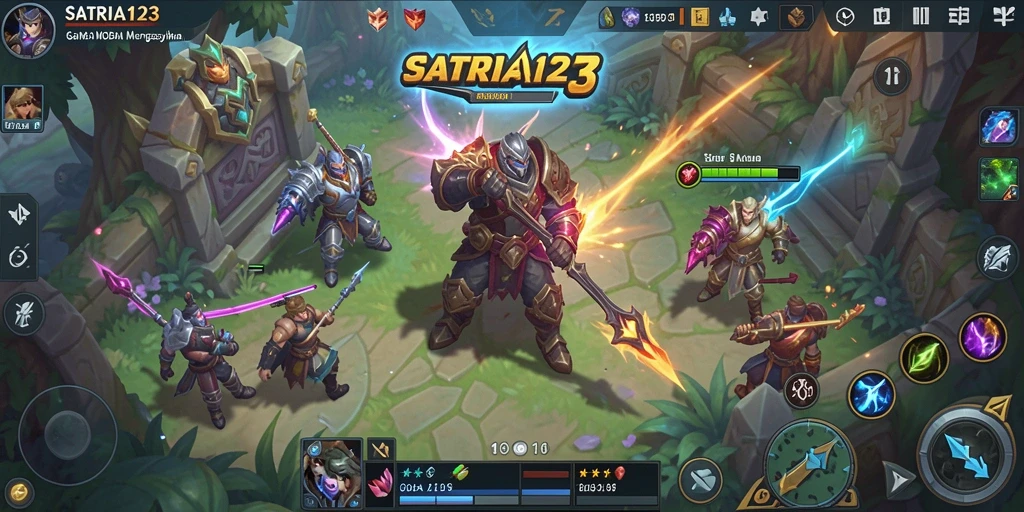 Gambaran gameplay seru dalam SATRIA123 dengan pertarungan epik.