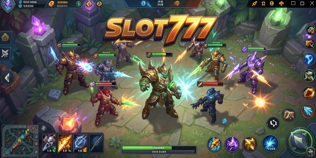 Tampilan gameplay menarik dari game MOBA SLOT777.