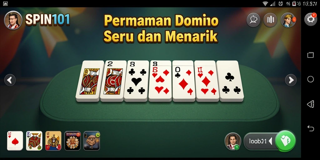 Tampilan gameplay menarik dari SPIN101 dalam mode permainan Domino.