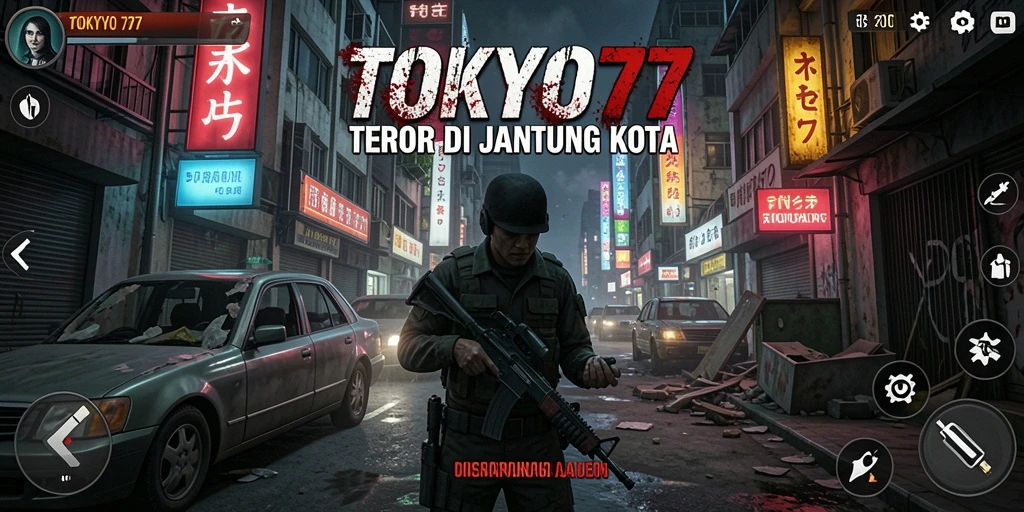 Tampilan gameplay TOKYO77 yang menyeramkan dan mendebarkan.